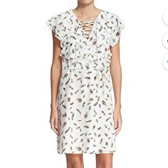 The Kooples Feather Print Silk Dress Size XS - Picture 1 of 10